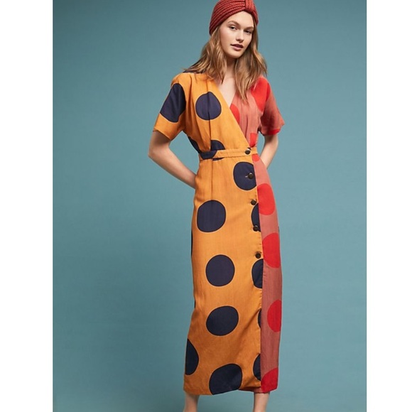 mara hoffman // amrita polka dot button front midi - Picture 2 of 8